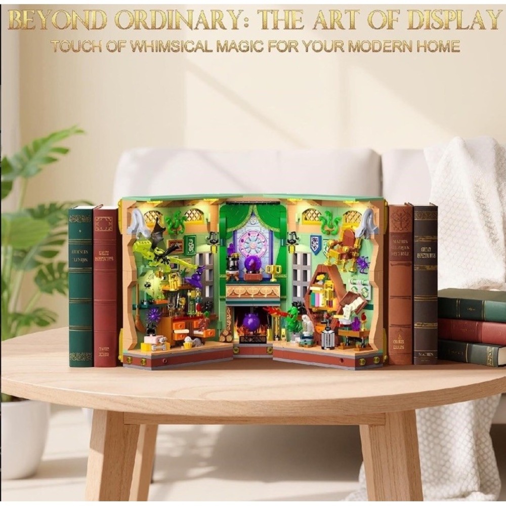 OKKIDY Magic Potion Book Nook Building Set w Light 1033 Pcs DIY Mini Bookend NIB - Picture 3 of 6